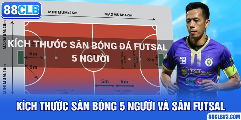 Kích Thước Sân Bóng Đá 11 – 7 – 5 Người Theo Luật FIFA Kích thước sân bóng 5 người và sân futsal