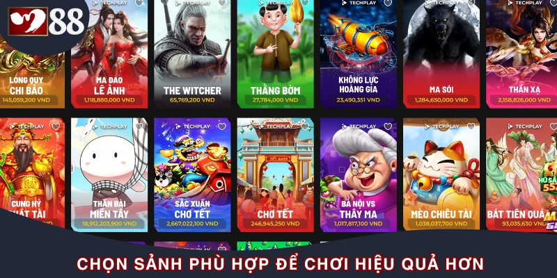 Hiểu rõ từng sảnh giúp bạn chọn đúng game, nâng cao cơ hội thắng