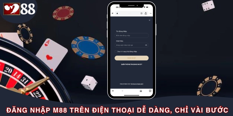 Giao diện đăng nhập trong ứng dụng khi dùng điện thoại